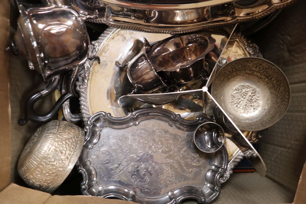 A quantity of silver plated wares